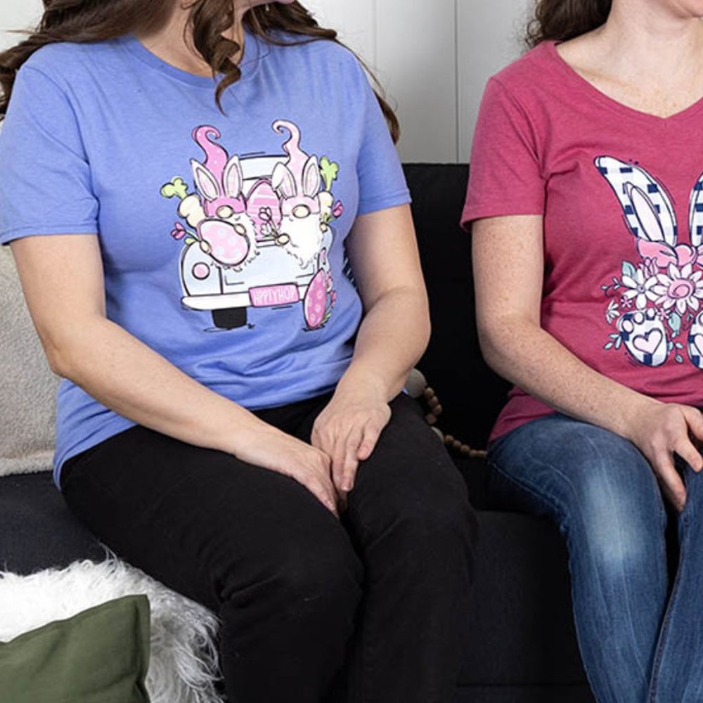 ❤️NWT BOUTIQUE EASTER BUNNY GNOME'S / TRUCK/EASTER EGGS TEE FUN & UNIQUE - Picture 4 of 4